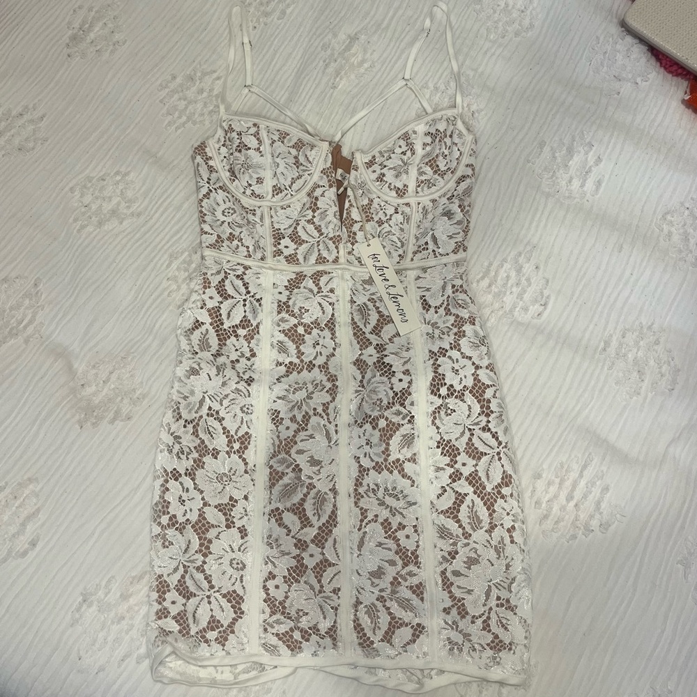 NWT For Love & Lemons Julia White Dress